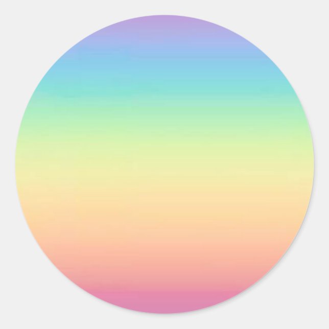 Pegatina Redonda Pastel arcoiris Ombre (Anverso)