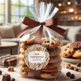 Pegatina Redonda Pastel Bakery Branding