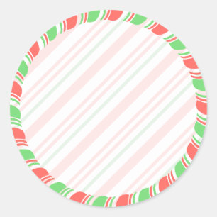 Pegatina Redonda Pastel Candy Cane Navidades Fronterizos Personaliz