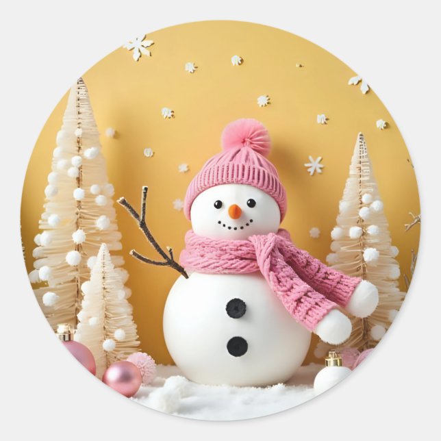 Pegatina Redonda Pastel Christmas - Stickers (Anverso)