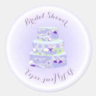 Pegatina Redonda Pastel de boda PixDezines/ducha de novia/DIY