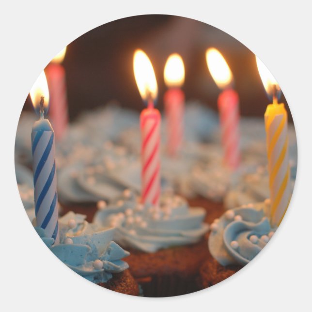 Pegatina Redonda pastel de cumpleaños Casa Fiesta dulces postre tor (Anverso)