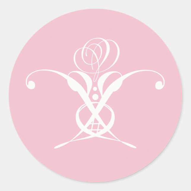 Pegatina Redonda Pastel de Flores Blancas Pascua Rosa (Anverso)