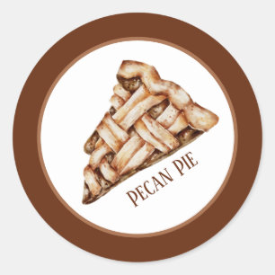 Pegatina Redonda pastel de pan de pecan lindo agregar texto