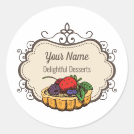 Pegatina Redonda Pastel de panadería de personalizable