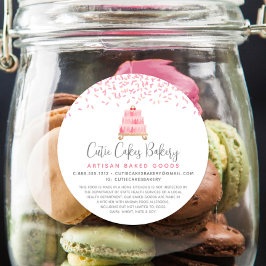 Pegatina Redonda Pastel de panadería Rubor Rosado Ropa postre Legal