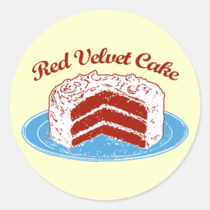 Pegatina Redonda Pastel de terciopelo rojo