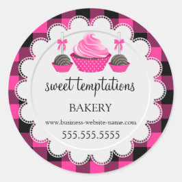 Pegatina Redonda Pastel de torta y pasteles panadería de búfalo