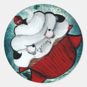 Pegatina Redonda Pastel de vampiros dulces