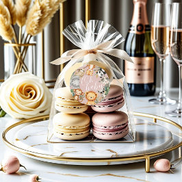 Pegatina Redonda Pastel Ducha tropical para bebés Selva Safari Anim