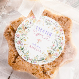 Pegatina Redonda Pastel Fairy Fairy First First Birthday Fiesta