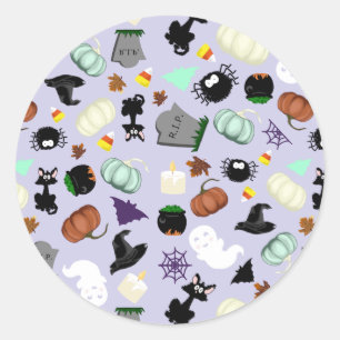 Pegatina Redonda Pastel Halloween