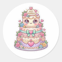 Pastel Kawaii Recién Casados Tarta Nupcial Flora
