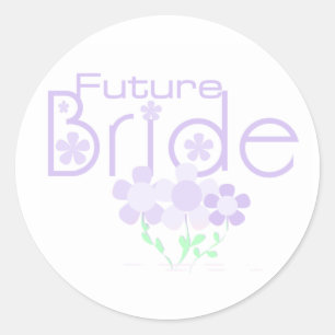 Pegatina Redonda Pastel Lilac Flores Futuras Novia