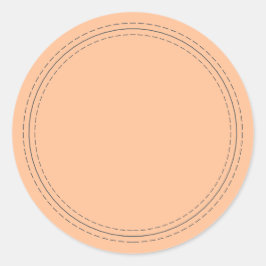 Pegatina Redonda Pastel Naranja Sencillo Casero Rústico Escribir En