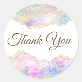 Pegatina Redonda Pastel Opal Gracias