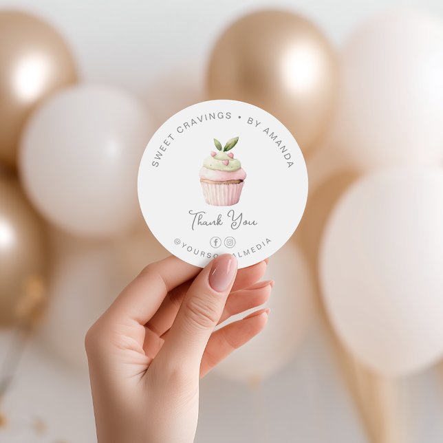 Pegatina Redonda Pastel Pastel Pastel Panadería Dulces Gracias (Subido por el creador)