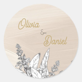 Pegatina Redonda Pastel Pink Wedding