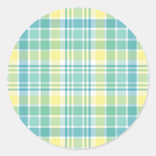 Pegatina Redonda Pastel Plaid
