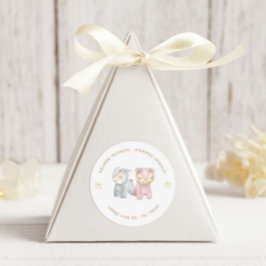 Pegatina Redonda Pastel Plush Toys Baby Shower