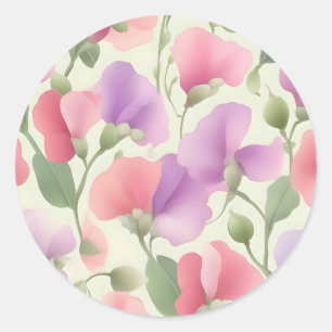 Pegatina Redonda Pastel retro con encanto y dulce