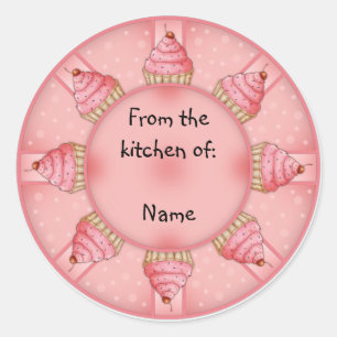 Pegatina Redonda Pastel rosa