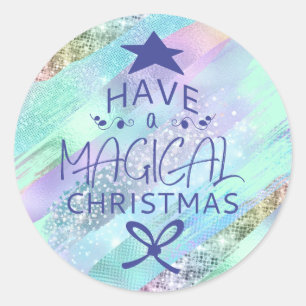 Pegatina Redonda Pastel Shimmer Purpurina Christmas Sticker
