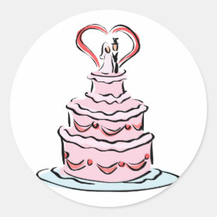 Pegatina Redonda Pastel simple Boda