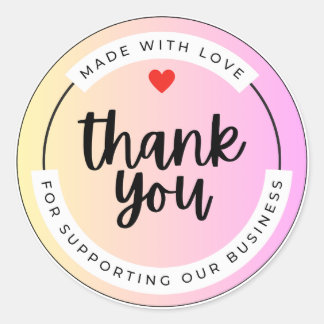 Pegatina Redonda Pastel Thank You Business Sticker