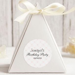 Pegatina Redonda Pastel y Crema Geométrica