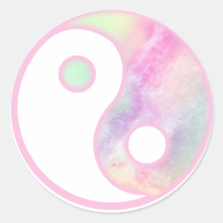 Pegatina Redonda Pastel Yin Yang