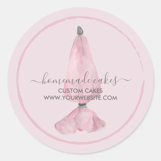 Pegatina Redonda Pastelería de pastelería de pastelería (Anverso)