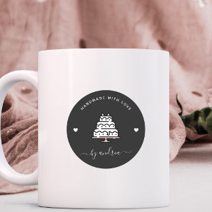 Pegatina Redonda Pastelería de Tortas de Boda Personalizadas Hechas