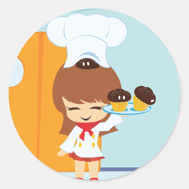 Pegatina Redonda Pasteles (Anverso)