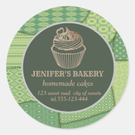 Pegatina Redonda Pasteles caseros y dulces