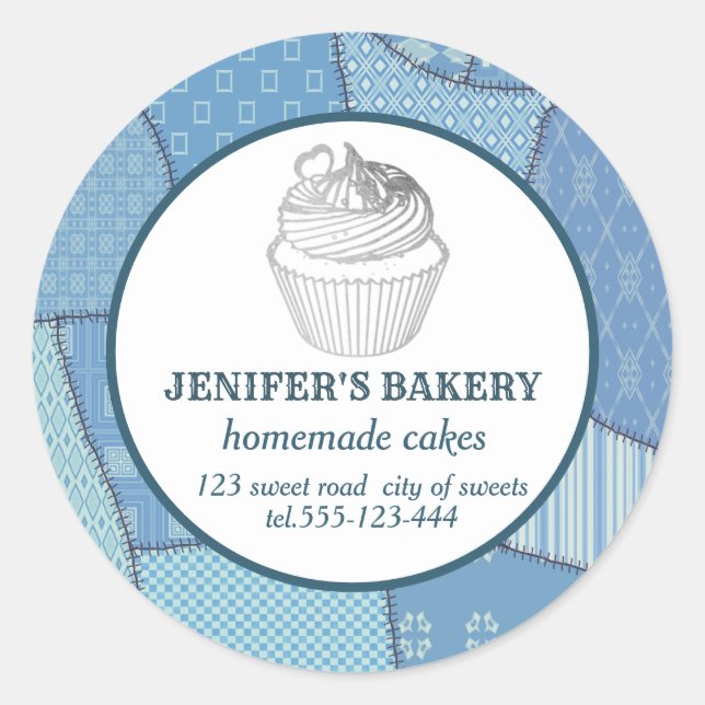 Pegatina Redonda Pasteles caseros y dulces (Anverso)