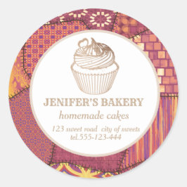 Pegatina Redonda Pasteles caseros y dulces