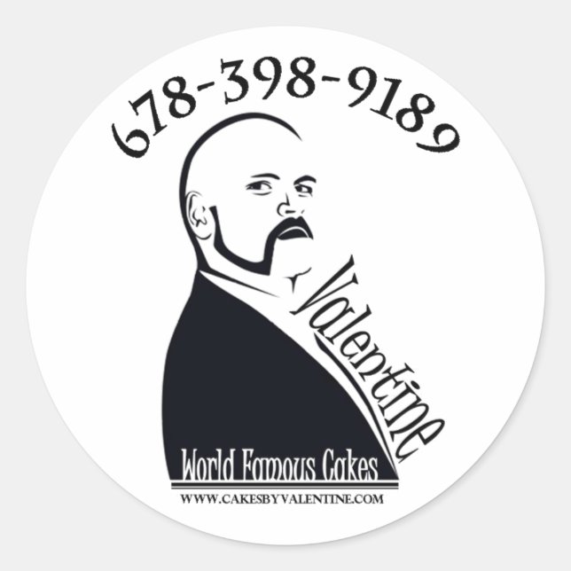 Pegatina Redonda Pasteles de San Valentín (Anverso)