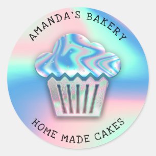 Pegatina Redonda Pasteles dulces pasteles pasteles caseros Panaderí