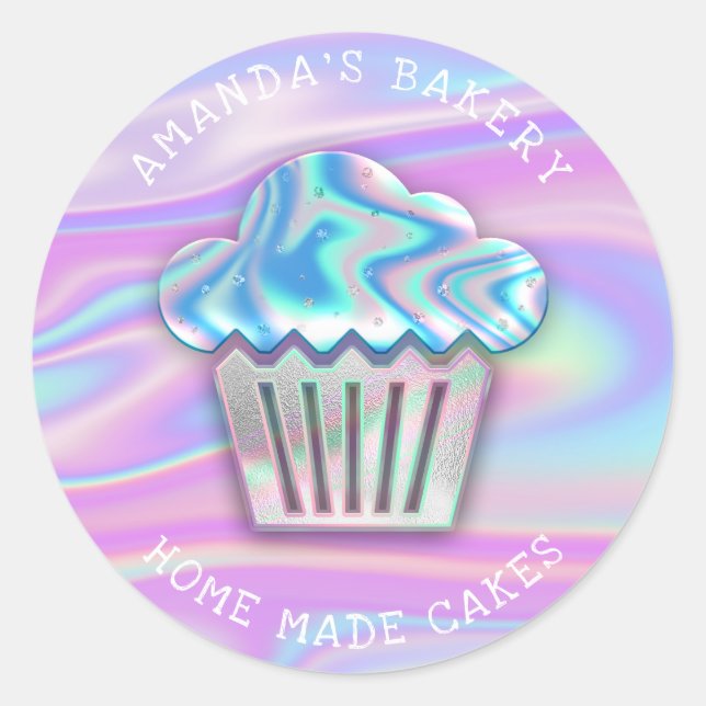 Pegatina Redonda Pasteles dulces pasteles pasteles caseros Panaderí (Anverso)