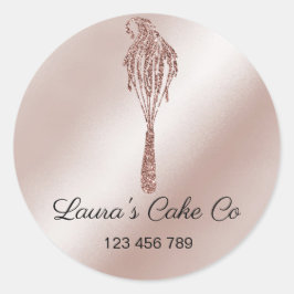 Pegatina Redonda Pasteles dulces pastelitos Caseros Panadería Girly