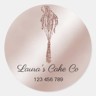 Pegatina Redonda Pasteles dulces pastelitos Caseros Panadería Girly