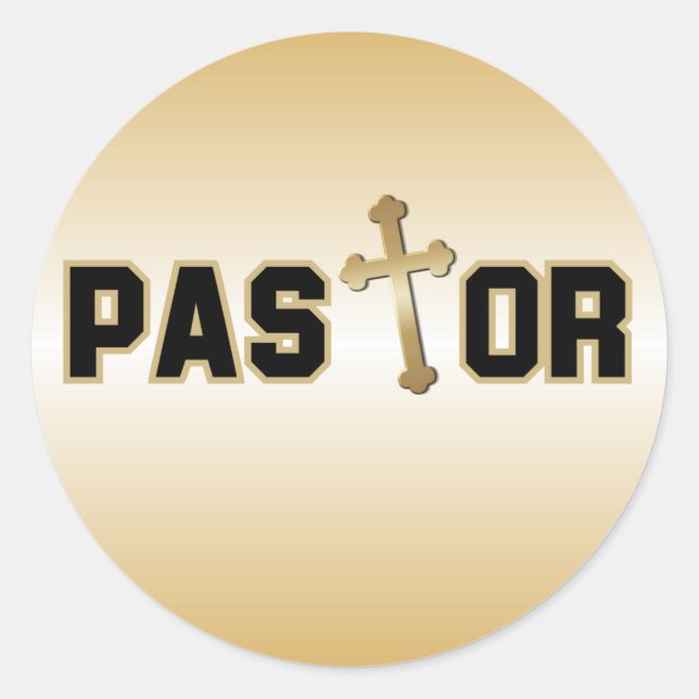 Pegatina Redonda Pastor (Anverso)