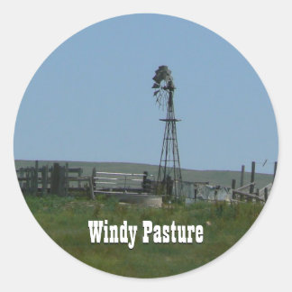 Pegatina Redonda Pastor de viento