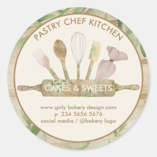 Pegatina Redonda Pastry Home Bakery Chef