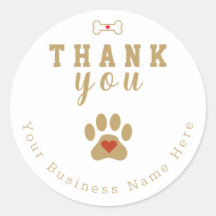 Pegatina Redonda Pata de Perro Gracias Personalizadas