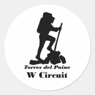 Pegatina Redonda Patagonia - Torres del Paine - Circuito W - Sender
