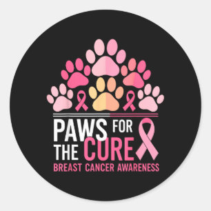 Pegatina Redonda Patas Por La Cura Conciencia Del Cáncer De Mama Ro