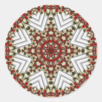 Pegatina Redonda Patchwork de navidades