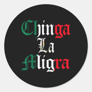 Pegatina Redonda Patea a La Migra Inmigración México